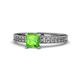 1 - Janina Classic Princess Cut Peridot Solitaire Engagement Ring 