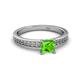 2 - Janina Classic Princess Cut Peridot Solitaire Engagement Ring 