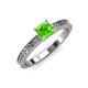3 - Janina Classic Princess Cut Peridot Solitaire Engagement Ring 