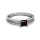 2 - Janina Classic Princess Cut Red Garnet Solitaire Engagement Ring 