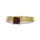 1 - Janina Classic Princess Cut Red Garnet Solitaire Engagement Ring 