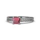 1 - Janina Classic Princess Cut Rhodolite Garnet Solitaire Engagement Ring 