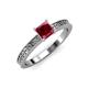 3 - Janina Classic Princess Cut Rhodolite Garnet Solitaire Engagement Ring 