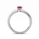 4 - Janina Classic Princess Cut Rhodolite Garnet Solitaire Engagement Ring 