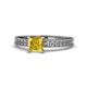 1 - Janina Classic Princess Cut Lab Created Yellow Sapphire Solitaire Engagement Ring 