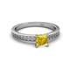 2 - Janina Classic Princess Cut Lab Created Yellow Sapphire Solitaire Engagement Ring 