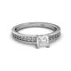 2 - Janina Classic Princess Cut Lab Created White Sapphire Solitaire Engagement Ring 
