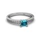2 - Janina Classic Princess Cut London Blue Topaz Solitaire Engagement Ring 