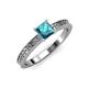 3 - Janina Classic Princess Cut London Blue Topaz Solitaire Engagement Ring 