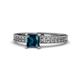 1 - Janina Classic Princess Cut Blue Diamond Solitaire Engagement Ring 