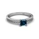 2 - Janina Classic Princess Cut Blue Diamond Solitaire Engagement Ring 