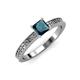 3 - Janina Classic Princess Cut Blue Diamond Solitaire Engagement Ring 