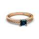 2 - Janina Classic Princess Cut Blue Diamond Solitaire Engagement Ring 