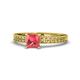 1 - Janina Classic Princess Cut Pink Tourmaline Solitaire Engagement Ring 