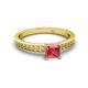 2 - Janina Classic Princess Cut Pink Tourmaline Solitaire Engagement Ring 
