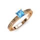 3 - Janina Classic Princess Cut Blue Topaz Solitaire Engagement Ring 