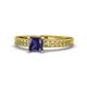 1 - Janina Classic Princess Cut Iolite Solitaire Engagement Ring 