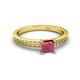 2 - Janina Classic Princess Cut Rhodolite Garnet Solitaire Engagement Ring 