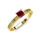 3 - Janina Classic Princess Cut Rhodolite Garnet Solitaire Engagement Ring 