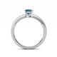4 - Janina Classic Princess Cut Blue Diamond Solitaire Engagement Ring 