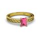 2 - Maren Classic 7x5 mm Emerald Cut Pink Tourmaline Solitaire Engagement Ring 