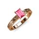 3 - Maren Classic 7x5 mm Emerald Cut Pink Tourmaline Solitaire Engagement Ring 