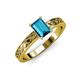 3 - Maren Classic 7x5 mm Emerald Cut London Blue Topaz Solitaire Engagement Ring 