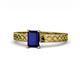 1 - Maren Classic 7x5 mm Emerald Cut Blue Sapphire Solitaire Engagement Ring 