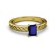 2 - Maren Classic 7x5 mm Emerald Cut Blue Sapphire Solitaire Engagement Ring 
