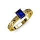 3 - Maren Classic 7x5 mm Emerald Cut Blue Sapphire Solitaire Engagement Ring 