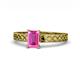 1 - Maren Classic 7x5 mm Emerald Cut Pink Sapphire Solitaire Engagement Ring 