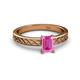 2 - Maren Classic 7x5 mm Emerald Cut Pink Sapphire Solitaire Engagement Ring 