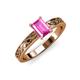 3 - Maren Classic 7x5 mm Emerald Cut Pink Sapphire Solitaire Engagement Ring 