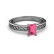 2 - Maren Classic 7x5 mm Emerald Cut Pink Tourmaline Solitaire Engagement Ring 