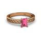 2 - Maren Classic 7x5 mm Emerald Cut Pink Tourmaline Solitaire Engagement Ring 