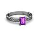 2 - Maren Classic 7x5 mm Emerald Cut Amethyst Solitaire Engagement Ring 