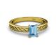 2 - Maren Classic 7x5 mm Emerald Cut Blue Topaz Solitaire Engagement Ring 