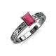 3 - Maren Classic 7x5 mm Emerald Cut Rhodolite Garnet Solitaire Engagement Ring 