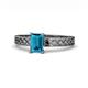 1 - Maren Classic 7x5 mm Emerald Cut London Blue Topaz Solitaire Engagement Ring 
