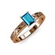 3 - Maren Classic 7x5 mm Emerald Cut London Blue Topaz Solitaire Engagement Ring 