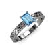 3 - Maren Classic 7x5 mm Emerald Cut Blue Topaz Solitaire Engagement Ring 