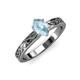 3 - Maren Classic 7x5 mm Oval Shape Aquamarine Solitaire Engagement Ring 