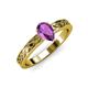 3 - Maren Classic 7x5 mm Pear Shape Amethyst Solitaire Engagement Ring 