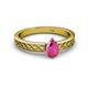 2 - Maren Classic 7x5 mm Pear Shape Pink Sapphire Solitaire Engagement Ring 