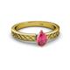 2 - Maren Classic 7x5 mm Pear Shape Pink Tourmaline Solitaire Engagement Ring 