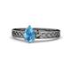 1 - Maren Classic 7x5 mm Pear Shape Blue Topaz Solitaire Engagement Ring 