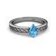 2 - Maren Classic 7x5 mm Pear Shape Blue Topaz Solitaire Engagement Ring 