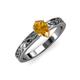 3 - Maren Classic 7x5 mm Pear Shape Citrine Solitaire Engagement Ring 