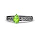 1 - Maren Classic 7x5 mm Pear Shape Peridot Solitaire Engagement Ring 