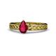 1 - Maren Classic 7x5 mm Pear Shape Ruby Solitaire Engagement Ring 